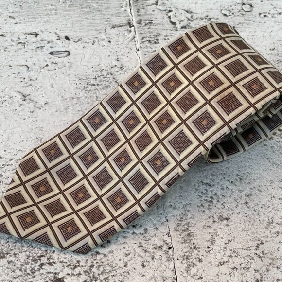 Alexander Julian Colours Men Tie Brown/Beige Tone Necktie Classic Tie - Picture 5 of 10